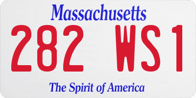 MA license plate 282WS1