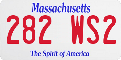 MA license plate 282WS2