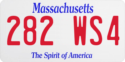 MA license plate 282WS4