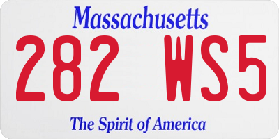 MA license plate 282WS5
