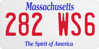 MA license plate 282WS6
