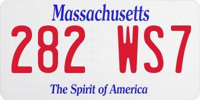 MA license plate 282WS7