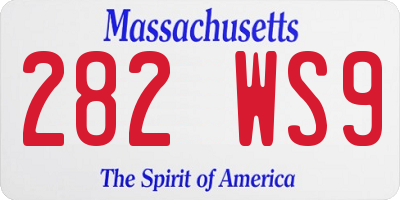 MA license plate 282WS9