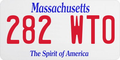MA license plate 282WT0