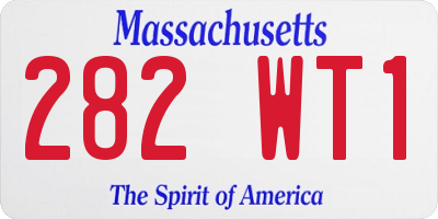 MA license plate 282WT1
