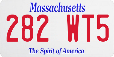 MA license plate 282WT5