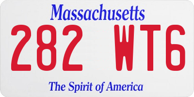 MA license plate 282WT6