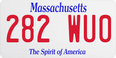 MA license plate 282WU0