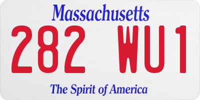 MA license plate 282WU1
