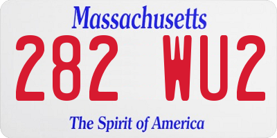 MA license plate 282WU2