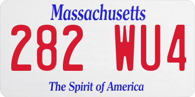 MA license plate 282WU4