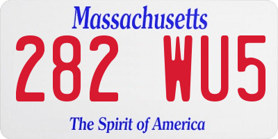 MA license plate 282WU5