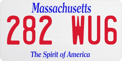 MA license plate 282WU6