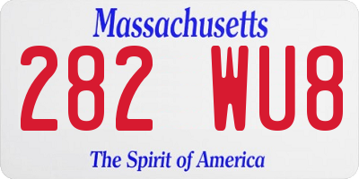 MA license plate 282WU8