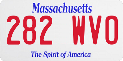 MA license plate 282WV0