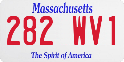 MA license plate 282WV1