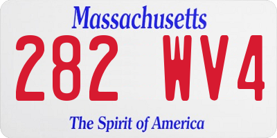 MA license plate 282WV4