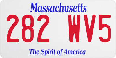 MA license plate 282WV5