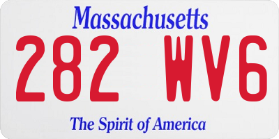 MA license plate 282WV6
