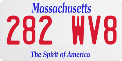 MA license plate 282WV8