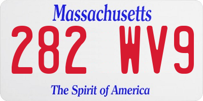 MA license plate 282WV9