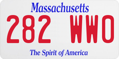 MA license plate 282WW0