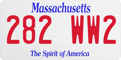 MA license plate 282WW2