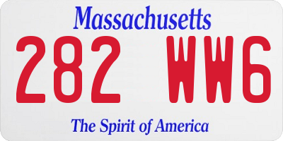 MA license plate 282WW6