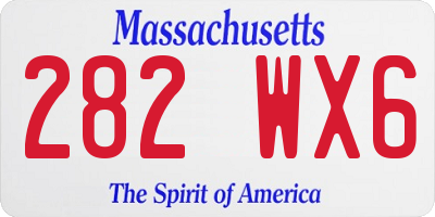 MA license plate 282WX6