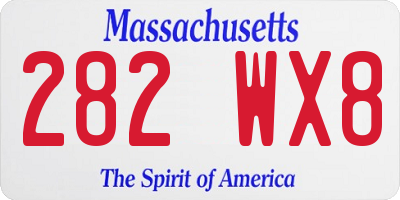 MA license plate 282WX8
