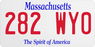 MA license plate 282WY0