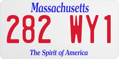 MA license plate 282WY1