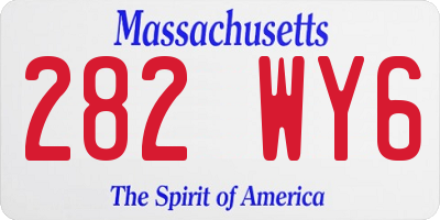 MA license plate 282WY6
