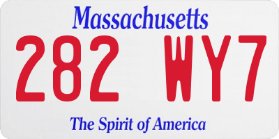 MA license plate 282WY7