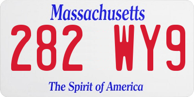 MA license plate 282WY9