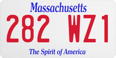 MA license plate 282WZ1