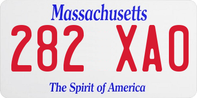 MA license plate 282XA0