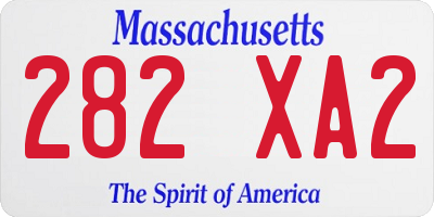 MA license plate 282XA2