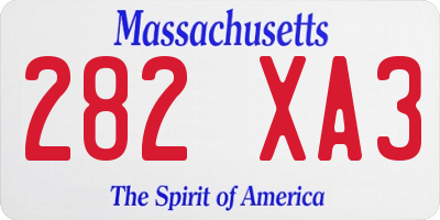 MA license plate 282XA3