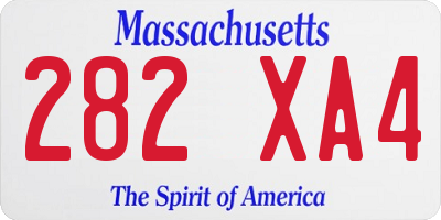 MA license plate 282XA4