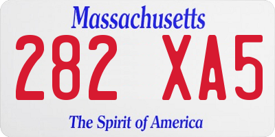 MA license plate 282XA5
