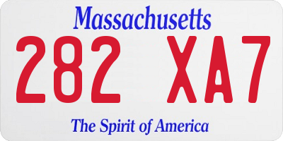 MA license plate 282XA7