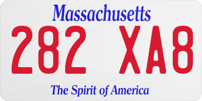 MA license plate 282XA8