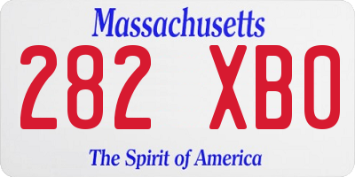 MA license plate 282XB0
