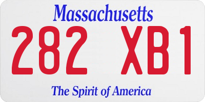 MA license plate 282XB1