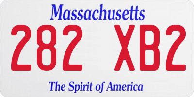 MA license plate 282XB2