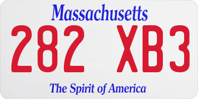 MA license plate 282XB3