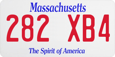 MA license plate 282XB4