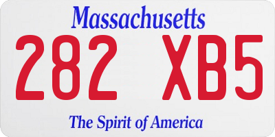 MA license plate 282XB5