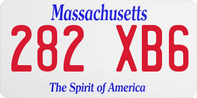MA license plate 282XB6
